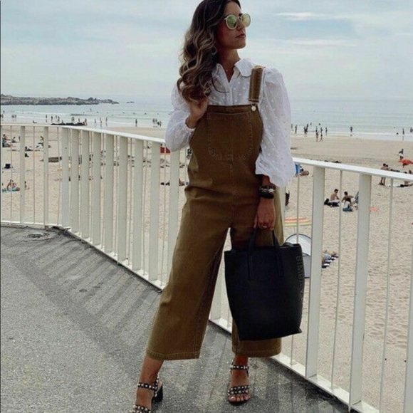 Zara Colored Denim Jumpsuit - Picture 2 of 9